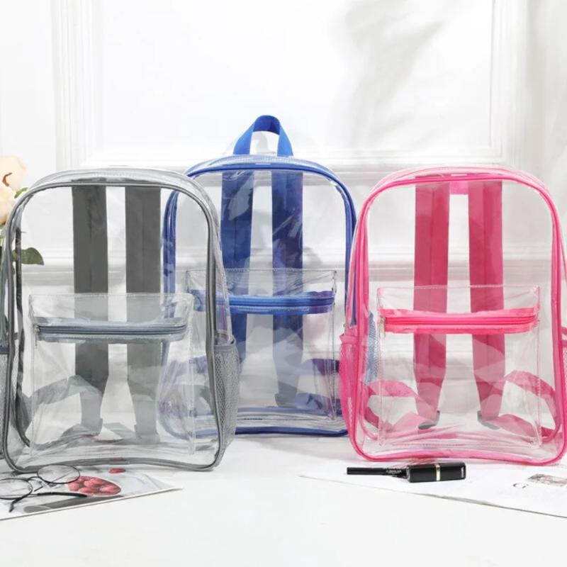 Sports Equipment Bag - Transparent PVC Backpack Outdoor Sports Fitness