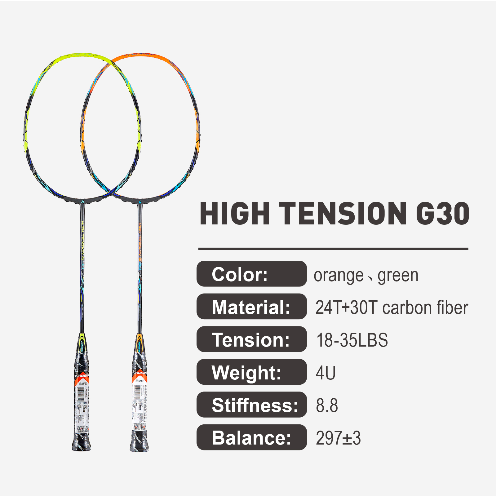 Kawasaki Badminton Racket High - Badminton Racket Carbon avis et prix