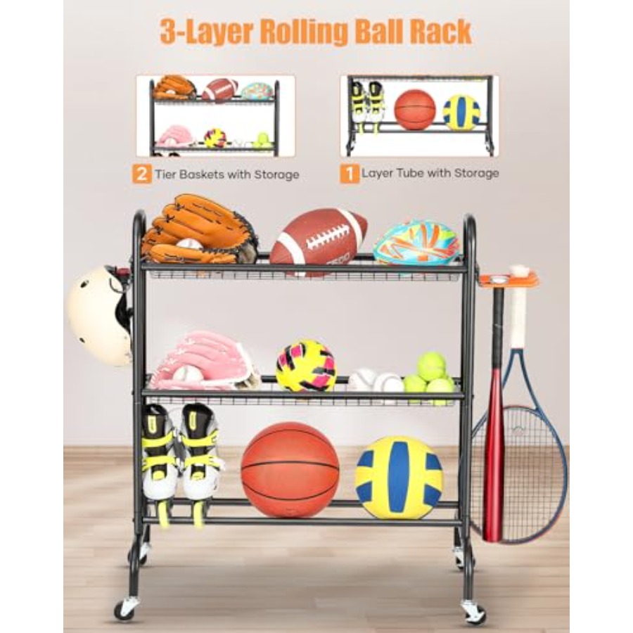 Basketball Rack Rolling Basket - Sports Equipment Basketball avis et prix