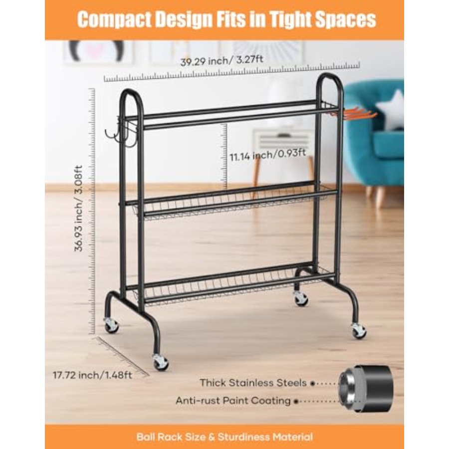 Basketball Rack Rolling Basket - Sports Equipment Basketball avis et prix