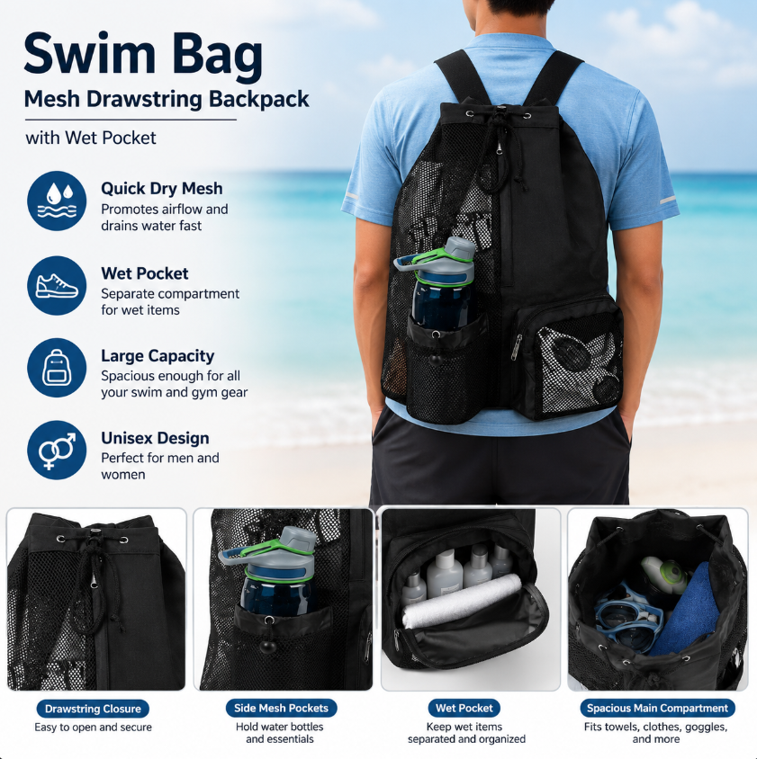 Drawstring Beach Storage Bag M - Sports Equipment Bag avis et prix