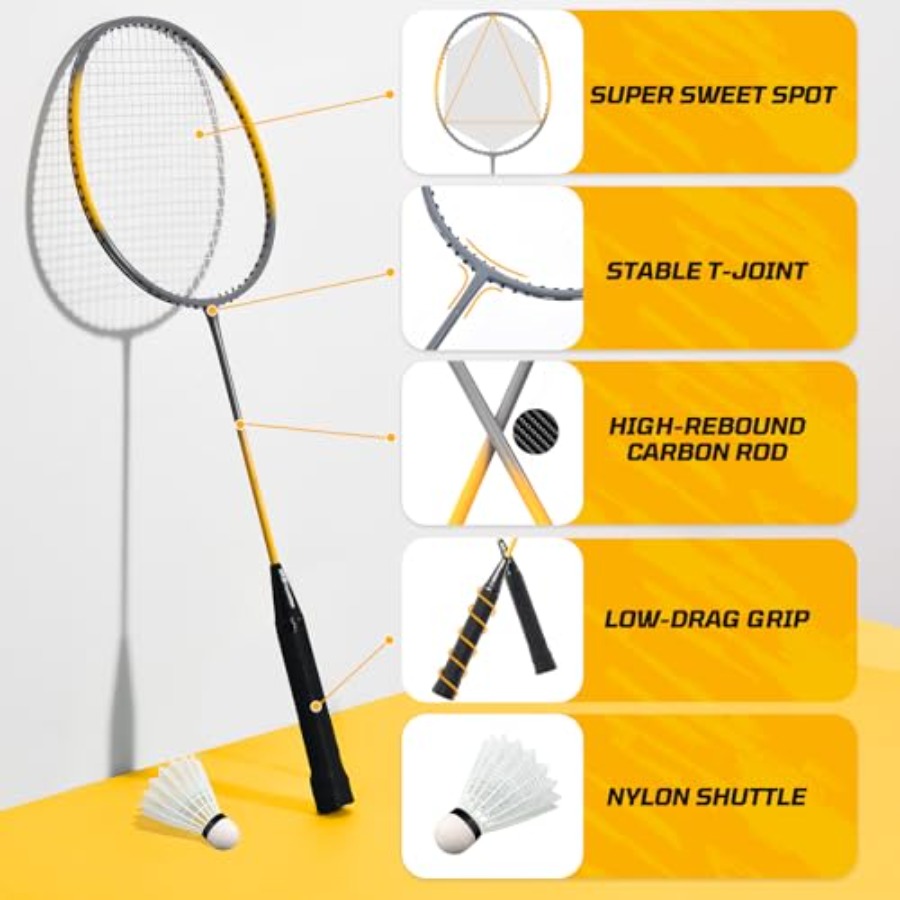 Backyard outdoor badminton set - Badminton Racket Carbon avis et prix